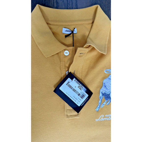 NWT AUTOMOBILI LAMBORGHINI MEN'S BULL LXIII SHORT‎ SLEEVE PIQUET POLO SIZE S - Picture 4 of 5